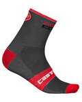 CASTELLI čarape klasične - ROSSO CORSA 9 - siva/crvena