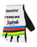 SANTINI rukavice s kratkim prstima - TREK SEGAFREDO 2020 - bijela/višebojna
