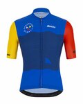 SANTINI dres kratkih rukava - NIBALI SQUALO - crvena/plava/žuta