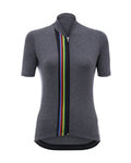 SANTINI dres kratkih rukava - UCI RAINBOW LADY - siva