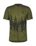 SCOTT dres kratkih rukava - TRAIL FLOW ZIP SS - zelena