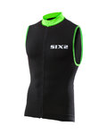 SIX2 dres bez rukava - BIKE2 STRIPES - crna/zelena