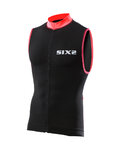 SIX2 dres bez rukava - BIKE2 STRIPES - crna/crvena