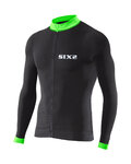SIX2 dres dugih rukava ljetni - BIKE4 STRIPES - zelena/crna
