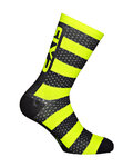 SIX2 čarape klasične - LUXURY MERINO - crna/žuta