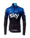 CASTELLI dres dugih rukava zimski - TEAM SKY 2019 WINTER - plava/crna/bijela