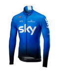 CASTELLI dres dugih rukava zimski - TEAM SKY 2019 WINTER - bijela/svjetloplava/crna