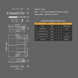 LONGUS sastav glave - HEADSET  - crna