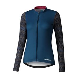 SHIMANO dres dugih rukava zimski - KAEDE PRINTED LONG - plava