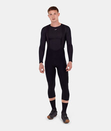 SANTINI hlače 3/4 s tregerima - CARGO - crna