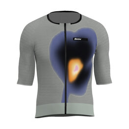 SANTINI dres kratkih rukava - AERO RACE - siva/plava