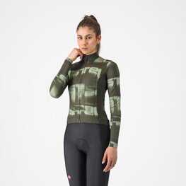 CASTELLI dres dugih rukava zimski - BLUR THERMAL - zelena
