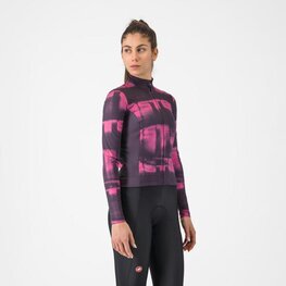CASTELLI dres dugih rukava zimski - BLUR THERMAL - crna/ljubičasta