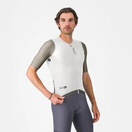 CASTELLI dres kratkih rukava - CORRETTO - bež/bjelokosna