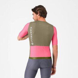 CASTELLI dres kratkih rukava - CORRETTO - ružičasta/smeđa