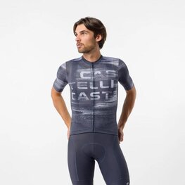 CASTELLI dres kratkih rukava - STRATUS LOGO - plava