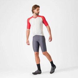 CASTELLI dres kratkih rukava - UNLIMITED ENDURANCE 3 - bjelokosna/crvena