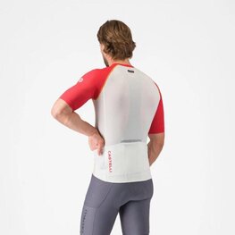 CASTELLI dres kratkih rukava - UNLIMITED ENDURANCE 3 - bjelokosna/crvena