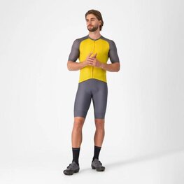 CASTELLI dres kratkih rukava - UNLIMITED ENDURANCE 3 - žuta/siva