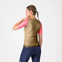 CASTELLI dres kratkih rukava - CORRETTO W - zlatna/ružičasta