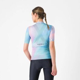 CASTELLI dres kratkih rukava - COSMIC VORTEX - ružičasta/zelena
