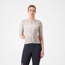 CASTELLI dres kratkih rukava - RACE 8S W - bež