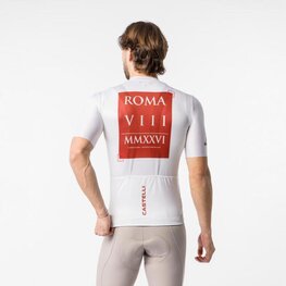 CASTELLI dres kratkih rukava - GIRO109 ROME - bijela/crvena