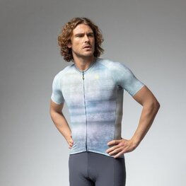 ALÉ dres kratkih rukava - OFF ROAD - GRAVEL TRACCIA - bijela/plava/ljubičasta