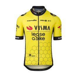 AGU dres kratkih rukava - REPLICA VISMA | LEASE A BIKE 2024 - žuta/crna