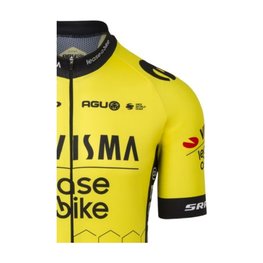 AGU dres kratkih rukava - REPLICA VISMA | LEASE A BIKE 2024 - žuta/crna
