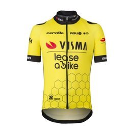 AGU dres kratkih rukava - REPLICA VISMA | LEASE A BIKE K 2024 - žuta/crna