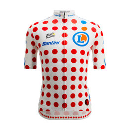 SANTINI dres kratkih rukava - TOUR DE FRANCE - POLKA DOT JERSEY - višebojna