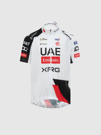 PISSEI dres kratkih rukava - UAE TEAM EMIRATES - XRG 2026 REPLICA JUNIOR - bijela/crna/crvena