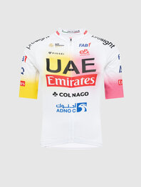PISSEI dres kratkih rukava - UAE TEAM EMIRATES REPLICA - GIRO + TOUR 24 - bijela/ružičasta/žuta