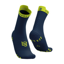 COMPRESSPORT čarape klasične - PRO RACING V4.0 RUN HIGH - plava/žuta