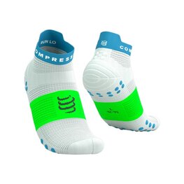 COMPRESSPORT čarape do gležnja - PRO RACING SOCKS V4.0 RUN - bijela/zelena