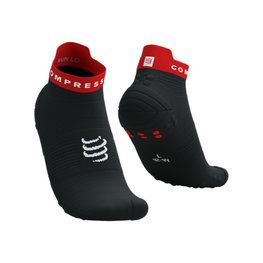COMPRESSPORT čarape do gležnja - PRO RACING V4.0 RUN LOW - crna/crvena