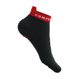 COMPRESSPORT čarape do gležnja - PRO RACING V4.0 RUN LOW - crna/crvena
