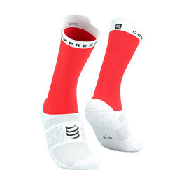 COMPRESSPORT čarape klasične - PRO RACING SOCKS V4.0 BIKE - crvena/bijela
