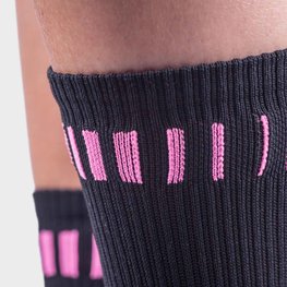 ALÉ čarape klasične - LOGO Q-SKIN  - crna/ružičasta