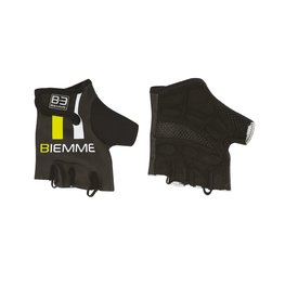 rukavice s kratkim prstima - STRAPS - crna/bijela/žuta