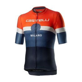 CASTELLI dres kratkih rukava - MILANO - narančasta/plava/crna