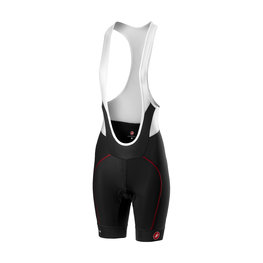 CASTELLI kratke hlače s tregerima - VELOCISSIMA LADY - crvena/crna