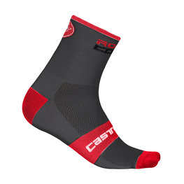CASTELLI čarape klasične - ROSSO CORSA 9 - siva/crvena
