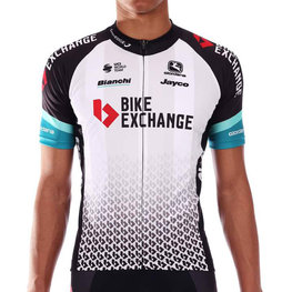 GIORDANA dres kratkih rukava - BIKE EXCHANGE 2021 - bijela/crna