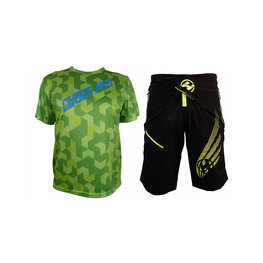 HAVEN MTB dres i hlače - CUBES NEO - zelena/crna