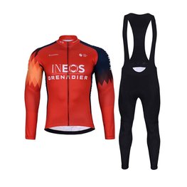 BONAVELO zimski dres i hlače - INEOS 2024 WINTER - plava/crna/crvena