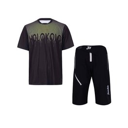 HOLOKOLO MTB dres i hlače - FORCE MTB - crna/žuta