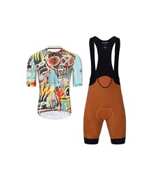 HOLOKOLO kratki dres i kratke hlače - WILDLY II - svjetloplava/višebojna/smeđa