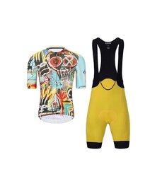 HOLOKOLO kratki dres i kratke hlače - WILDLY II - žuta/svjetloplava/višebojna